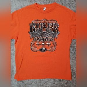 Crazy Horse Custom Cycle Lubbock Texas Orange  T-Shirt Large 🔥🔥🔥🔥